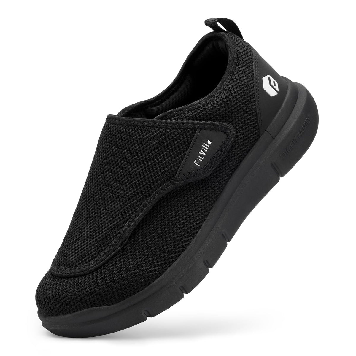 FitVille Diabetic Slipper Extra Wide Black X-Wide Shoes Size 12 US NEW