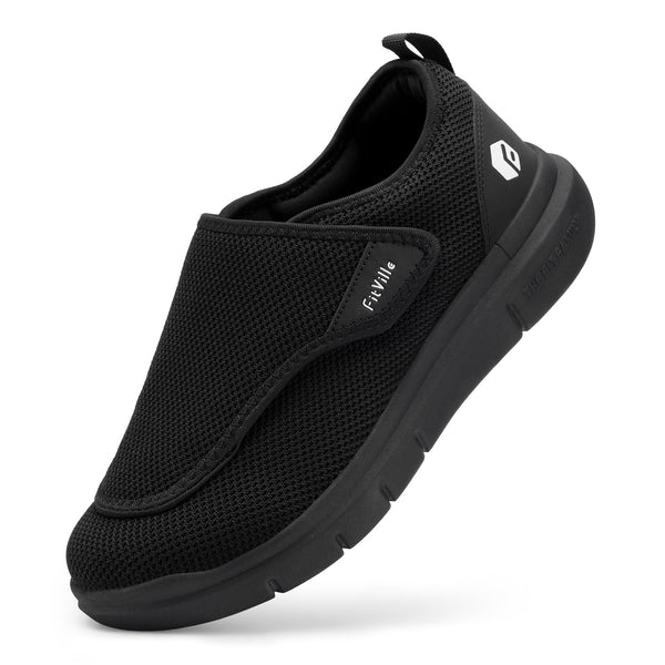 FitVille Diabetic Slipper Extra Wide Black X-Wide Shoes Size 12 US NEW