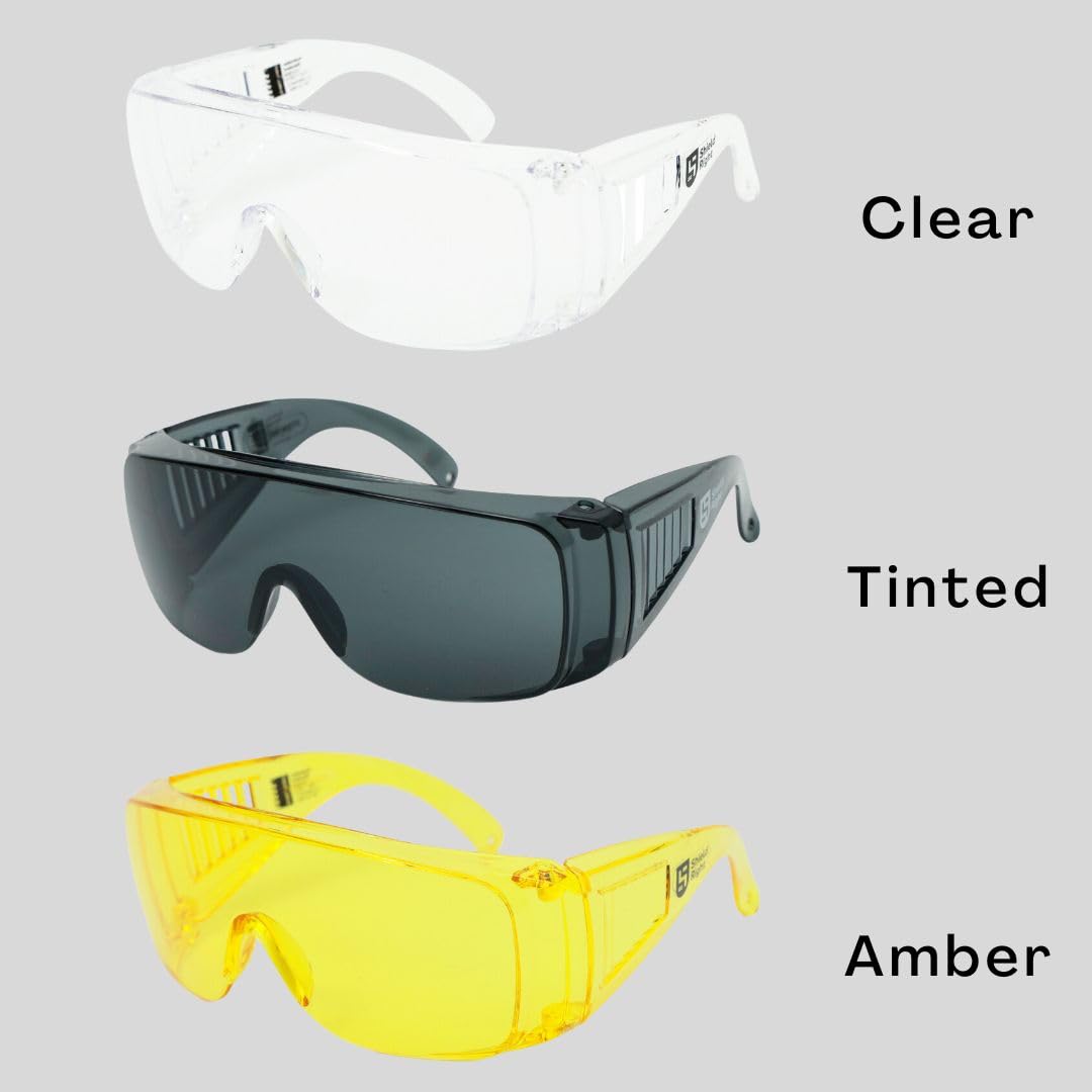 Shield Right Unisex Anti-Fog Safety Glasses Amber Lens 12 Pack One Size NEW