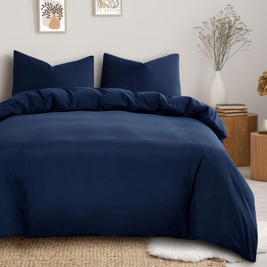 Wake In Cloud King Duvet Cover Set Navy Blue Microfiber Size King NEW