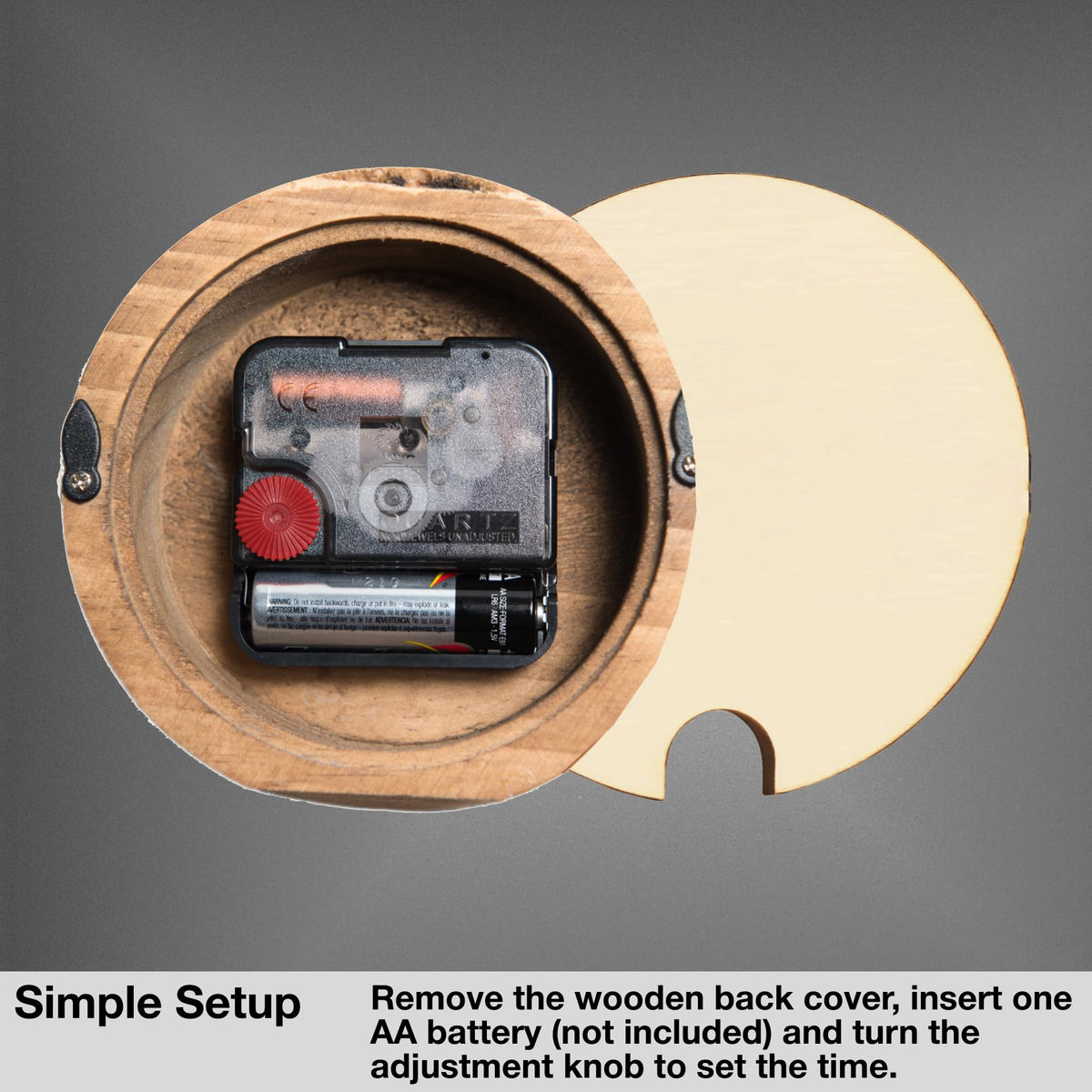 Driini White Clocks Wooden Desk Clock 11cm - Analogue Ticking Design Size DEMO