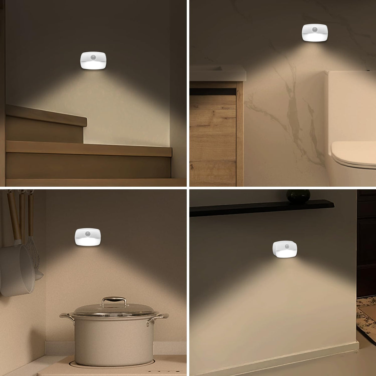 ZUSOYI Motion Sensor Night Light LED Battery Powered White DEMO