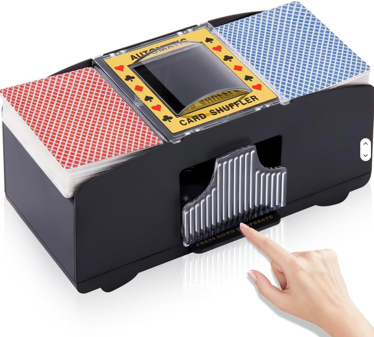Sooyee Automatic Card Shuffler 1-2 Deck Battery Operated Black Size 10.5 cm NEW