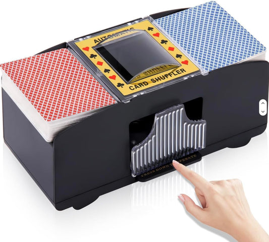Sooyee Automatic Card Shuffler 1-2 Deck Battery Operated Black Size 10.5 cm NEW