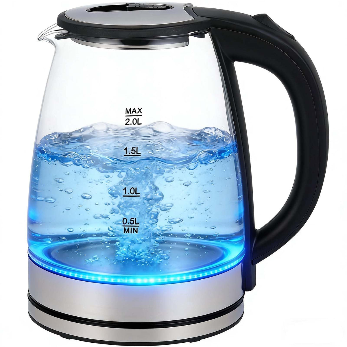 Muyuone Electric Kettle 2L Silvery Auto Shut Off Fast Boiling DEMO