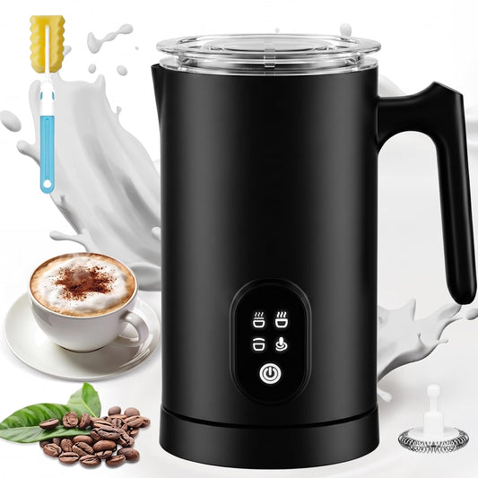 QZTHOU 4-in-1 Electric Milk Frother Hot Cold Steamer Black DEMO