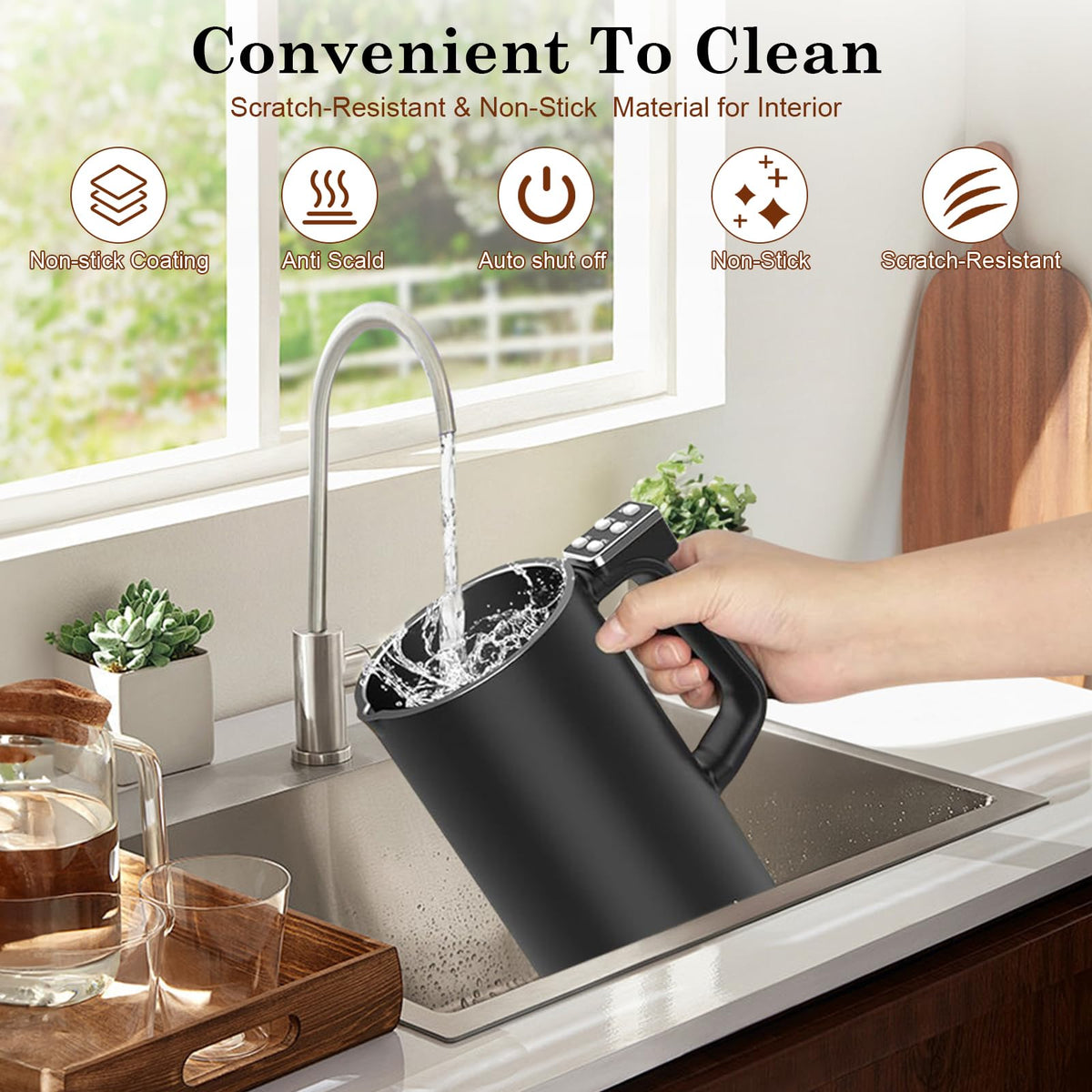 Sccaty Automatic Milk Frother Electric Foam Maker 4 Modes Black DEMO