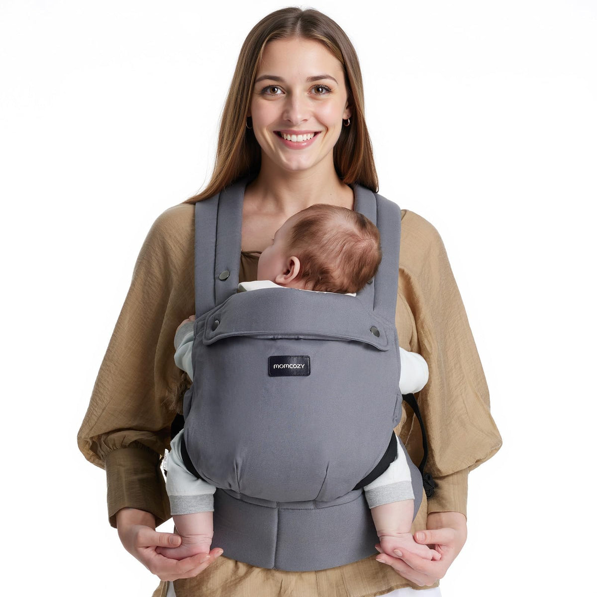 Momcozy PureHug Ergonomic Baby Carrier Grey Lightweight 7-45 lbs NEW