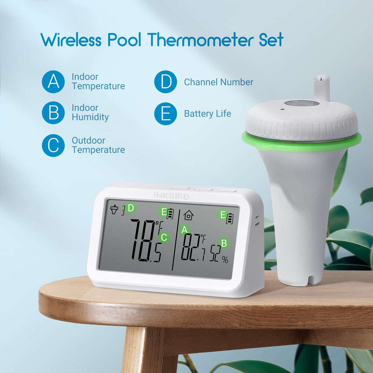 Inkbird Wireless Indoor-Outdoor Thermometers Floating Pool Thermometer NEW