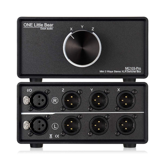 Douk Audio 3-Way XLR Selector Box Black Balanced Switch DEMO