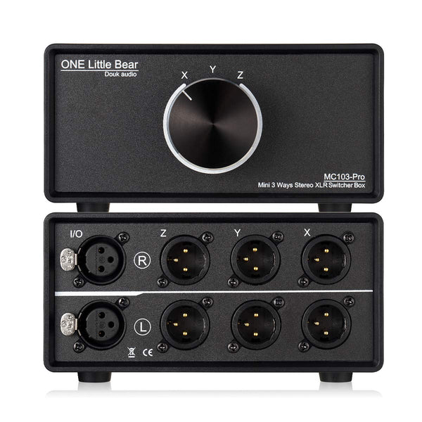 Douk Audio 3-Way XLR Selector Box Black Balanced Switch DEMO