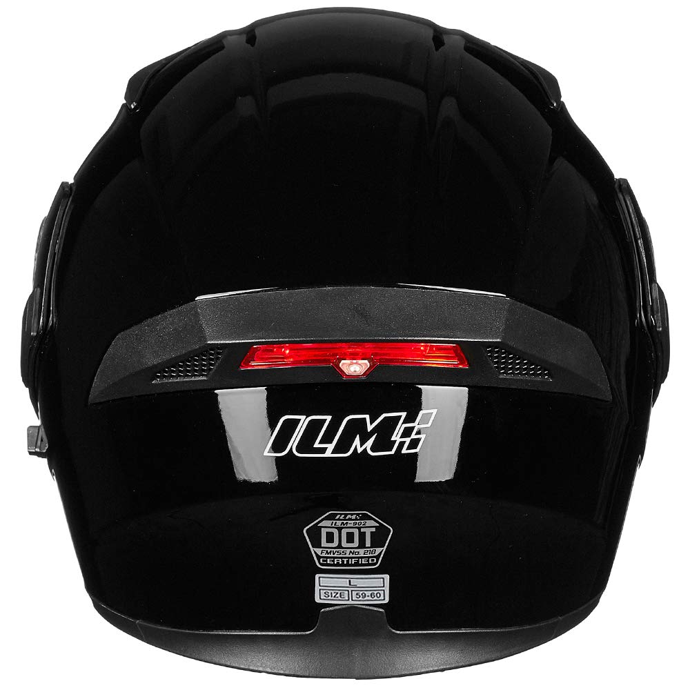 ILM Motorcycle Dual Visor Flip Up Modular Full Face Helmet Gloss Size L NEW