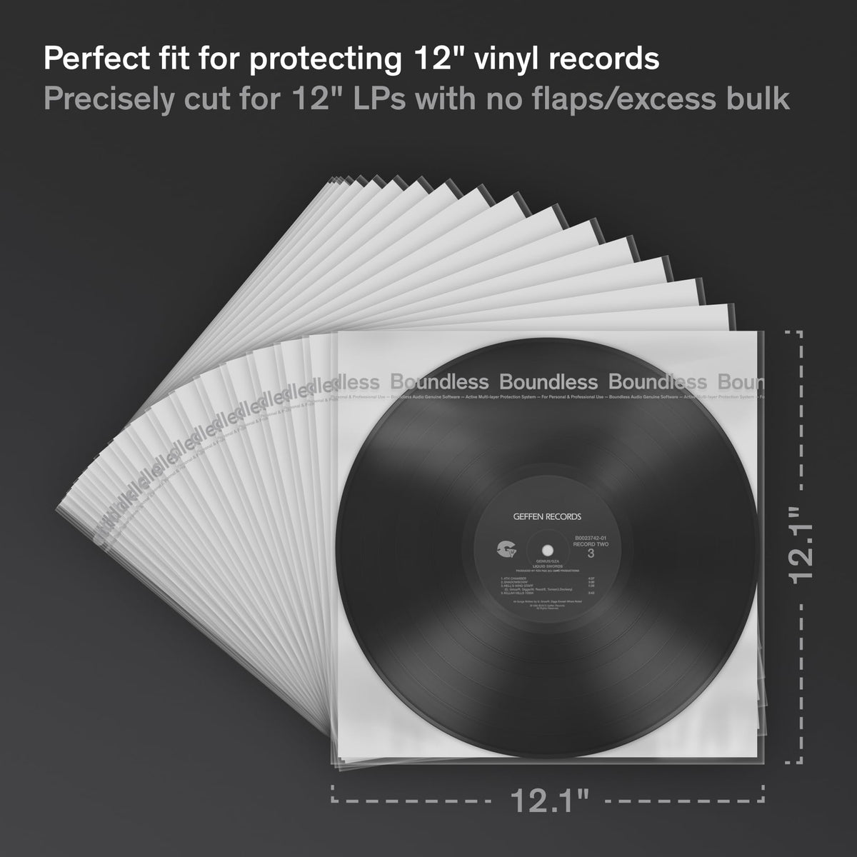 Boundless Audio Vinyl Record Sleeves Premium Inner 100 Pack Clear NEW