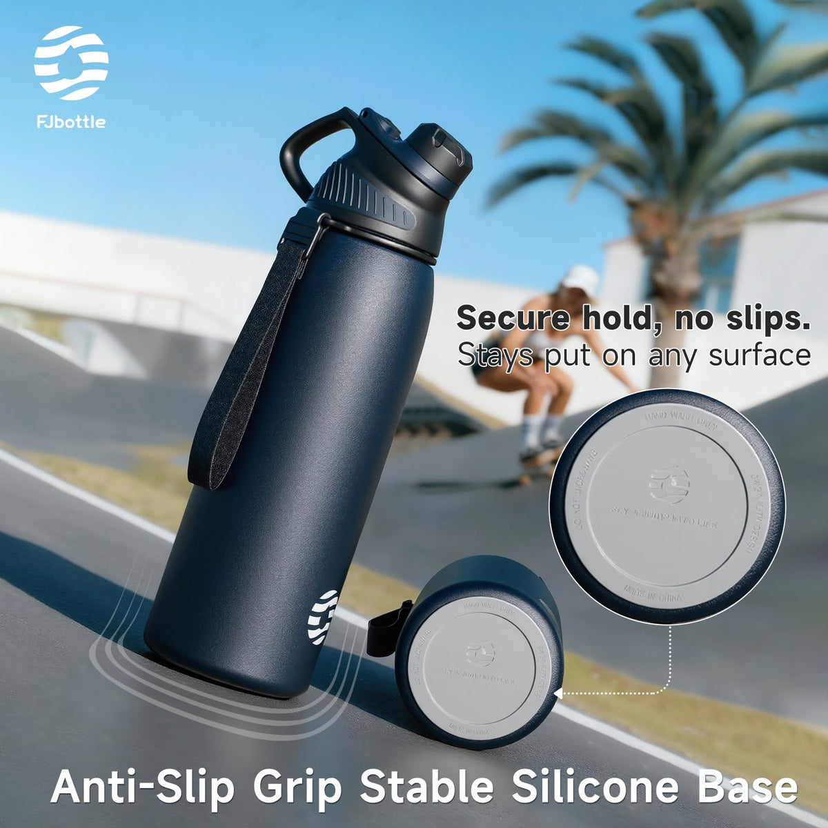 Fjbottle 800ml Stainless Steel Water Bottle - Classic Navy Spout NEW