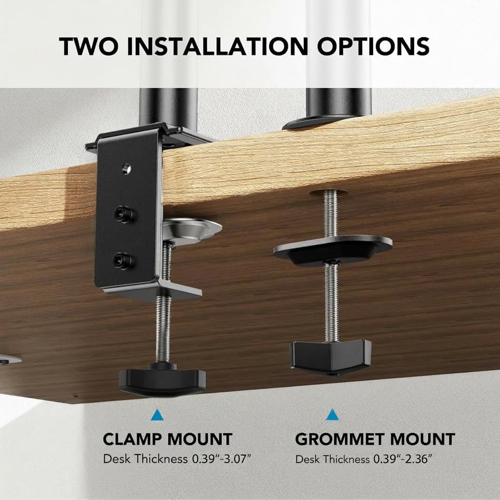HUANUO Dual Monitor Stand with Laptop Tray - Black Alloy Steel NEW
