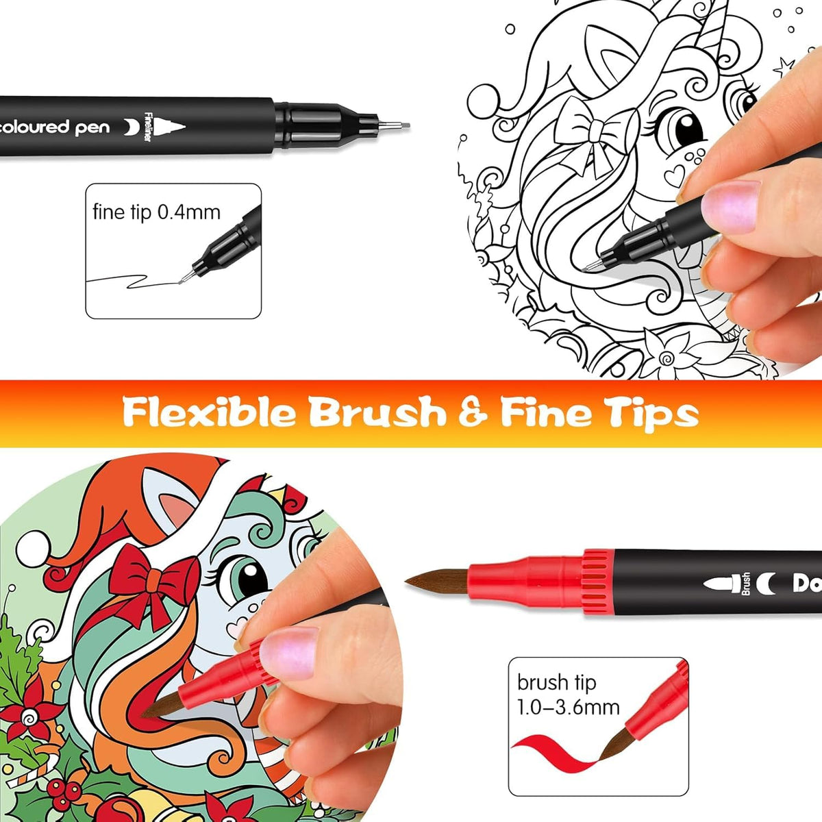 SUPTOP Dual Tip Brush Pens Set 120 Colors Professional Art Markers NEW