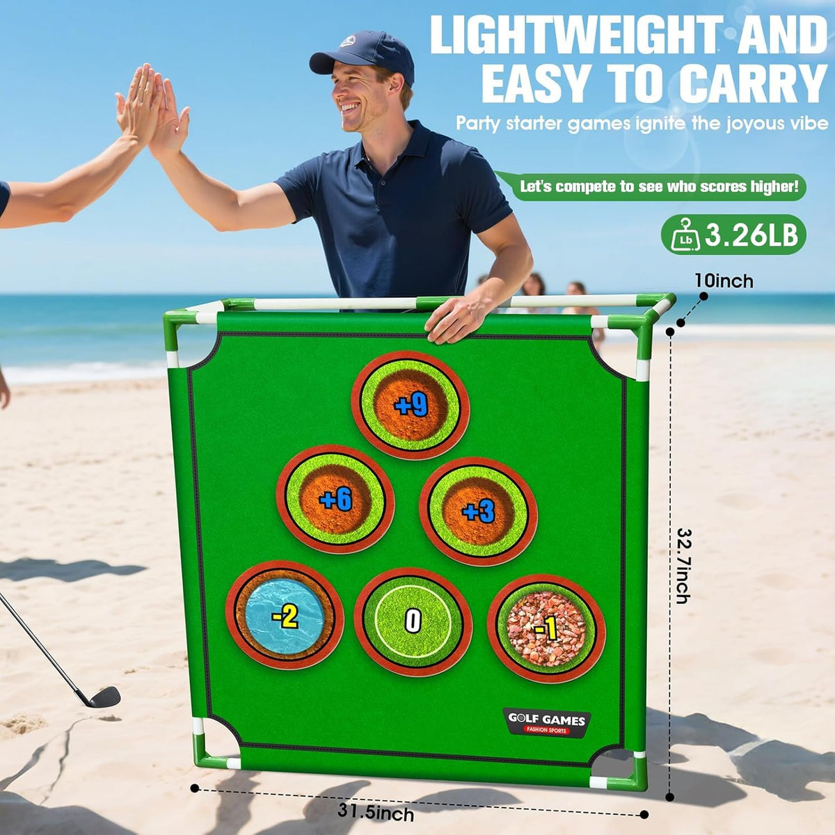 PhosElpida Golf Chipping Game Set Two Sided Cornhole Putting Size Standard NEW