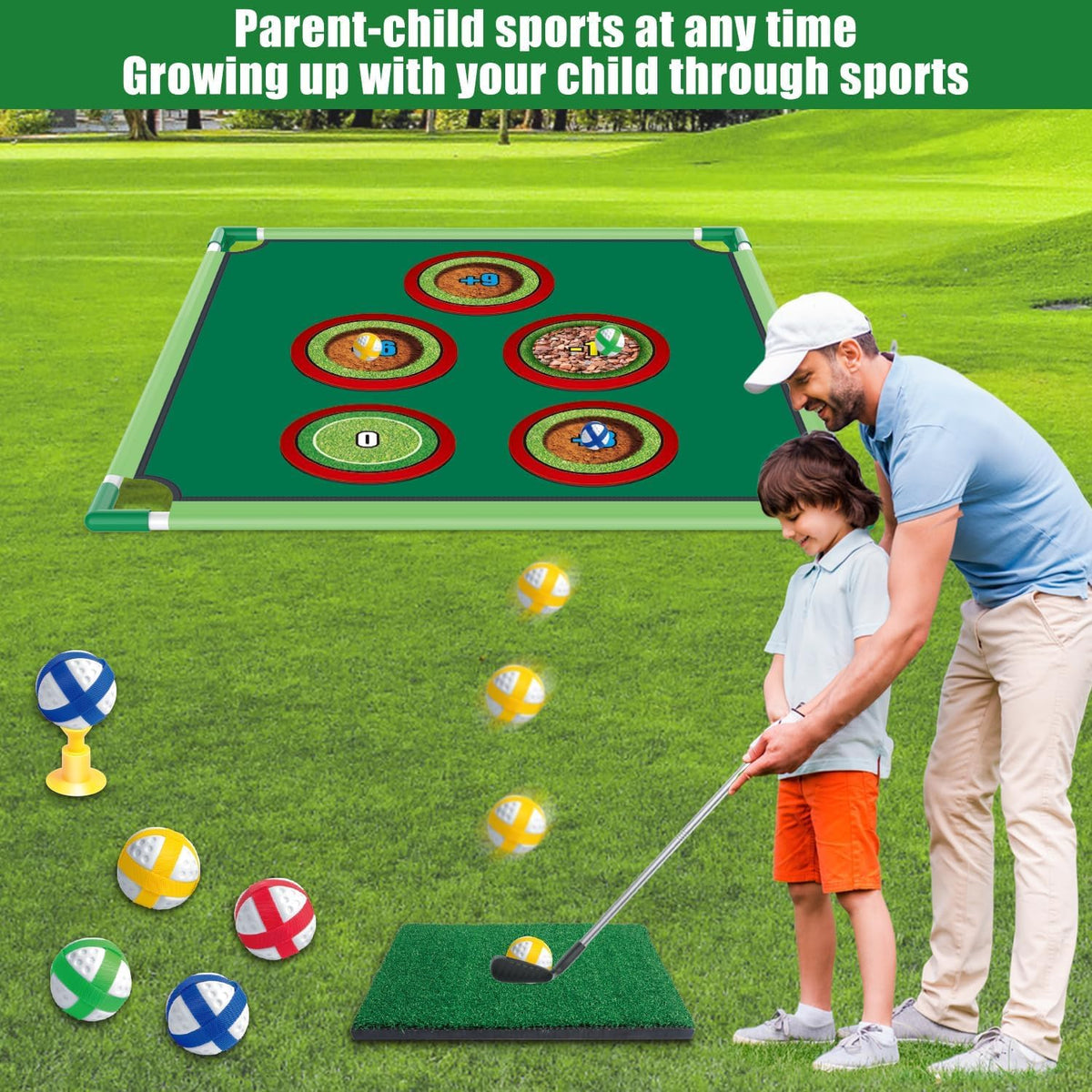 PhosElpida Golf Chipping Game Set Two Sided Cornhole Putting Size Standard NEW