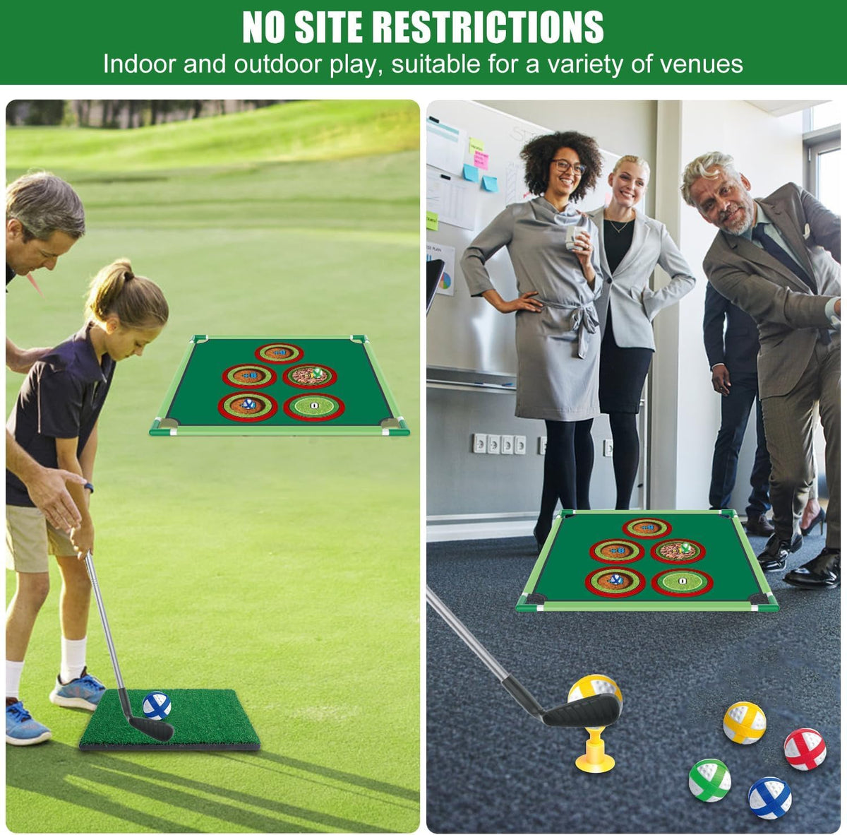 PhosElpida Golf Chipping Game Set Two Sided Cornhole Putting Size Standard NEW