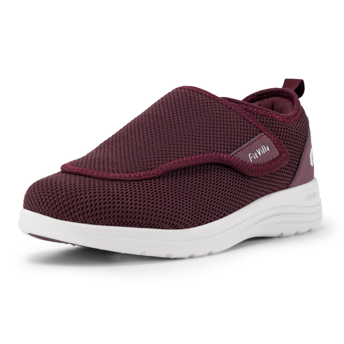FitVille Diabetic Shoes Burgundy Orthopedic Foot Care EXTRA WIDE Womens US 9 NEW