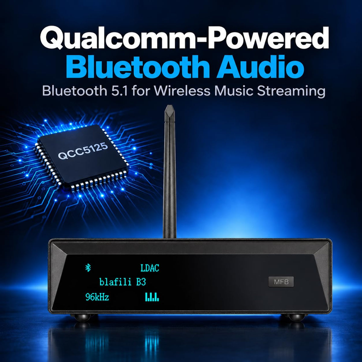 blafili Wireless Audio Receiver Bluetooth 5.1 LDAC aptX HD Black DEMO