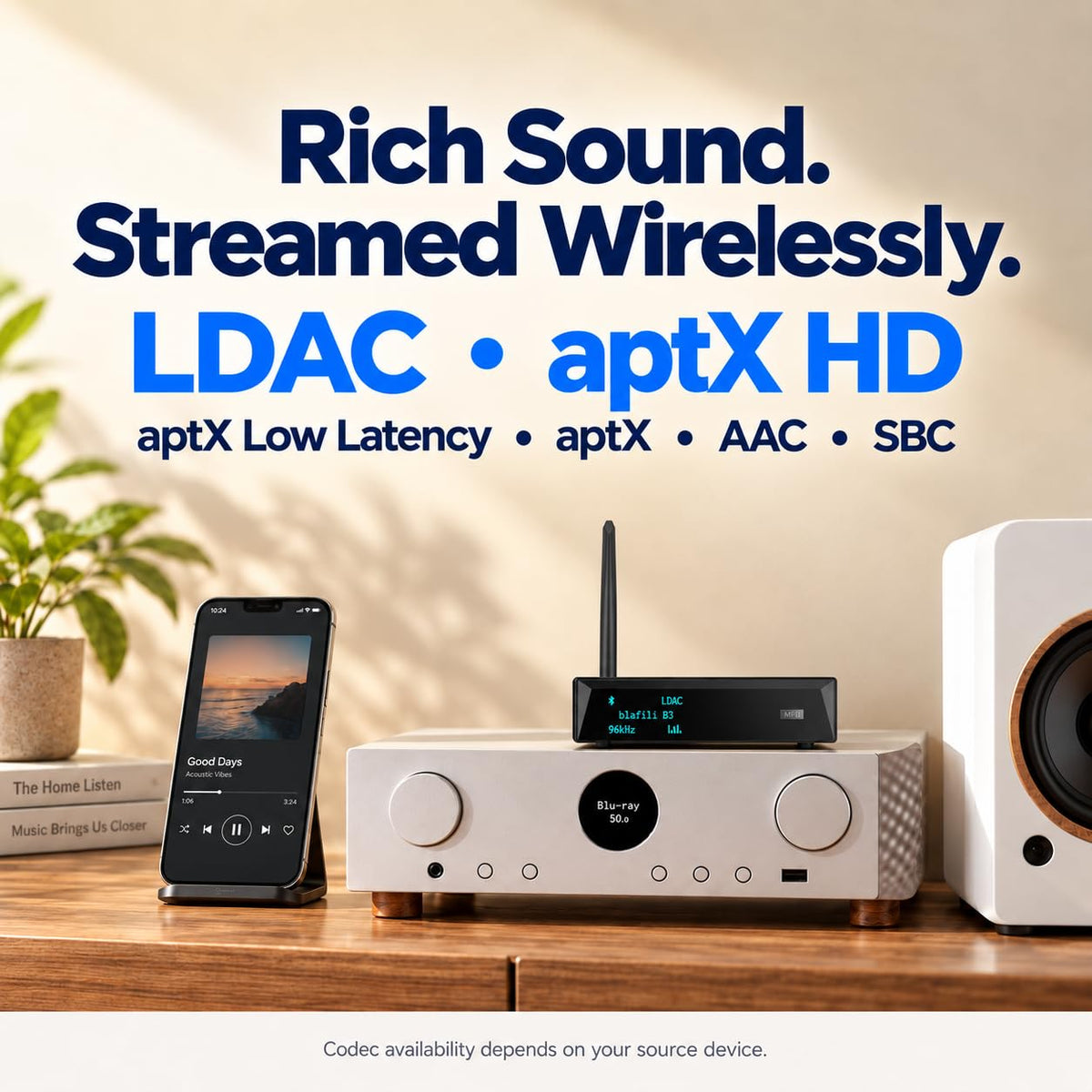 blafili Wireless Audio Receiver Bluetooth 5.1 LDAC aptX HD Black DEMO