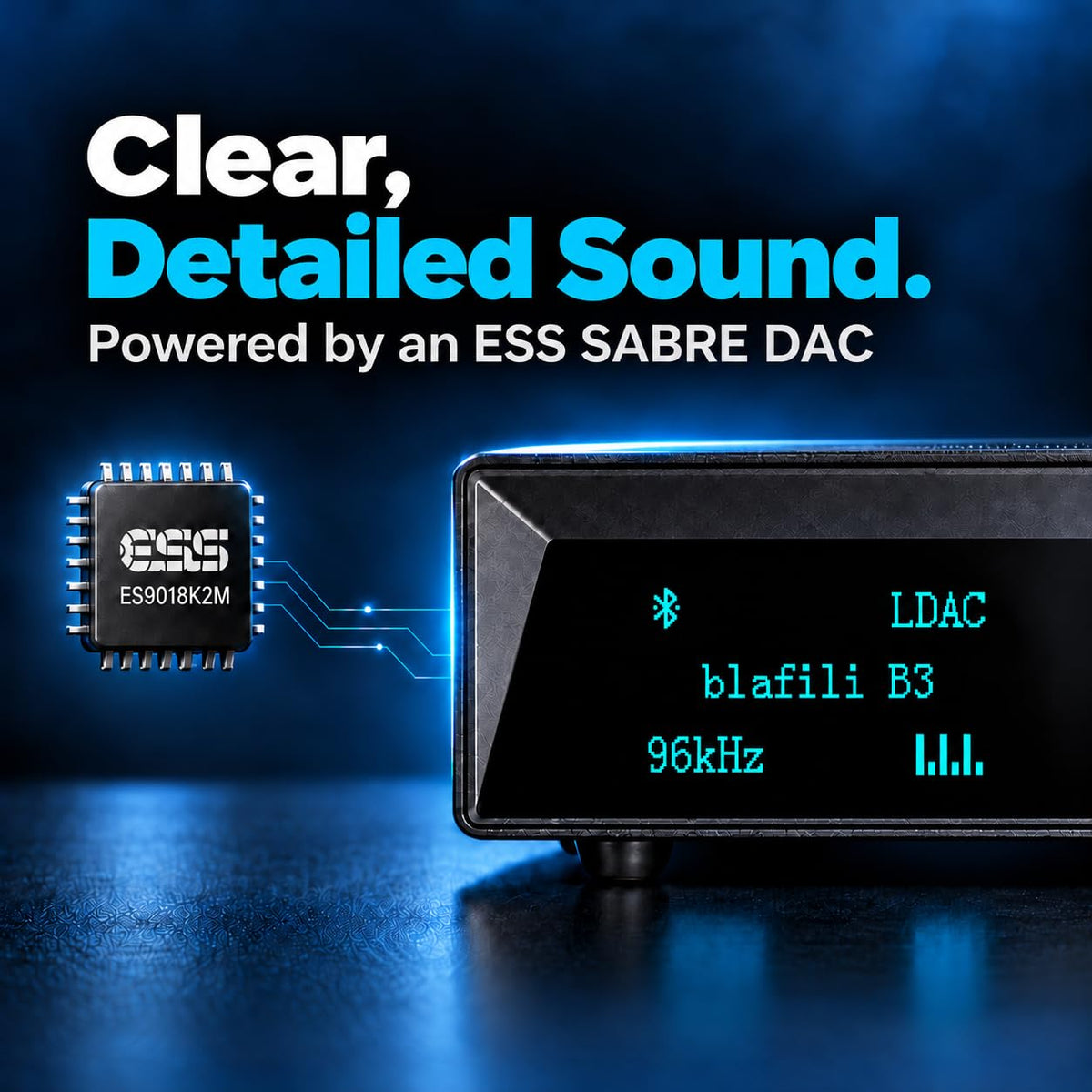 blafili Wireless Audio Receiver Bluetooth 5.1 LDAC aptX HD Black DEMO