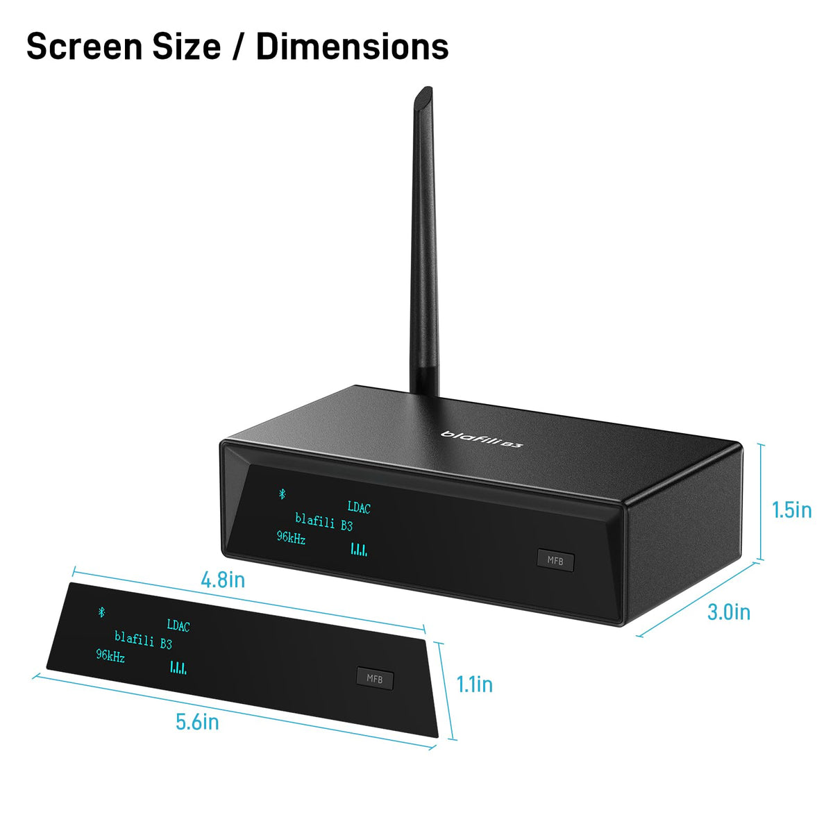 blafili Wireless Audio Receiver Bluetooth 5.1 LDAC aptX HD Black DEMO