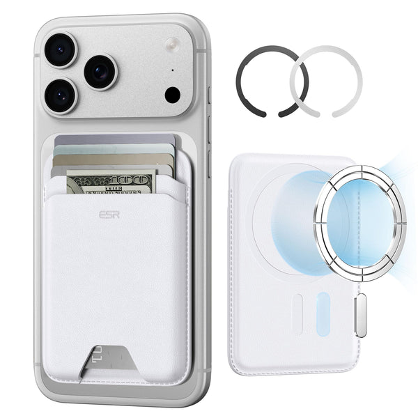 ESR MagSafe Wallet Adhesive Card Holder RFID Blocking White DEMO