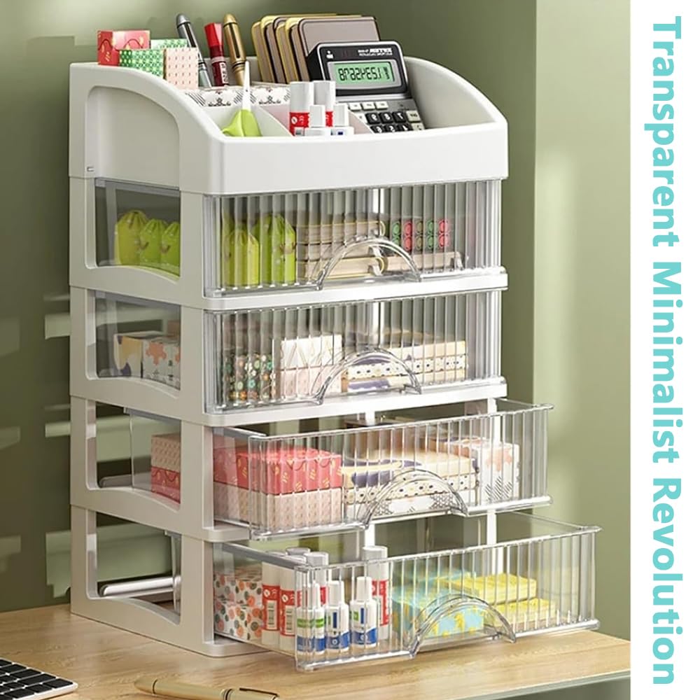 TOMVAES 5-Tier Transparent Makeup Organizer Storage Display Case NEW
