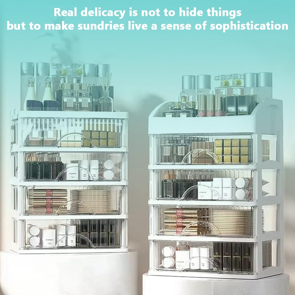 TOMVAES 5-Tier Transparent Makeup Organizer Storage Display Case NEW