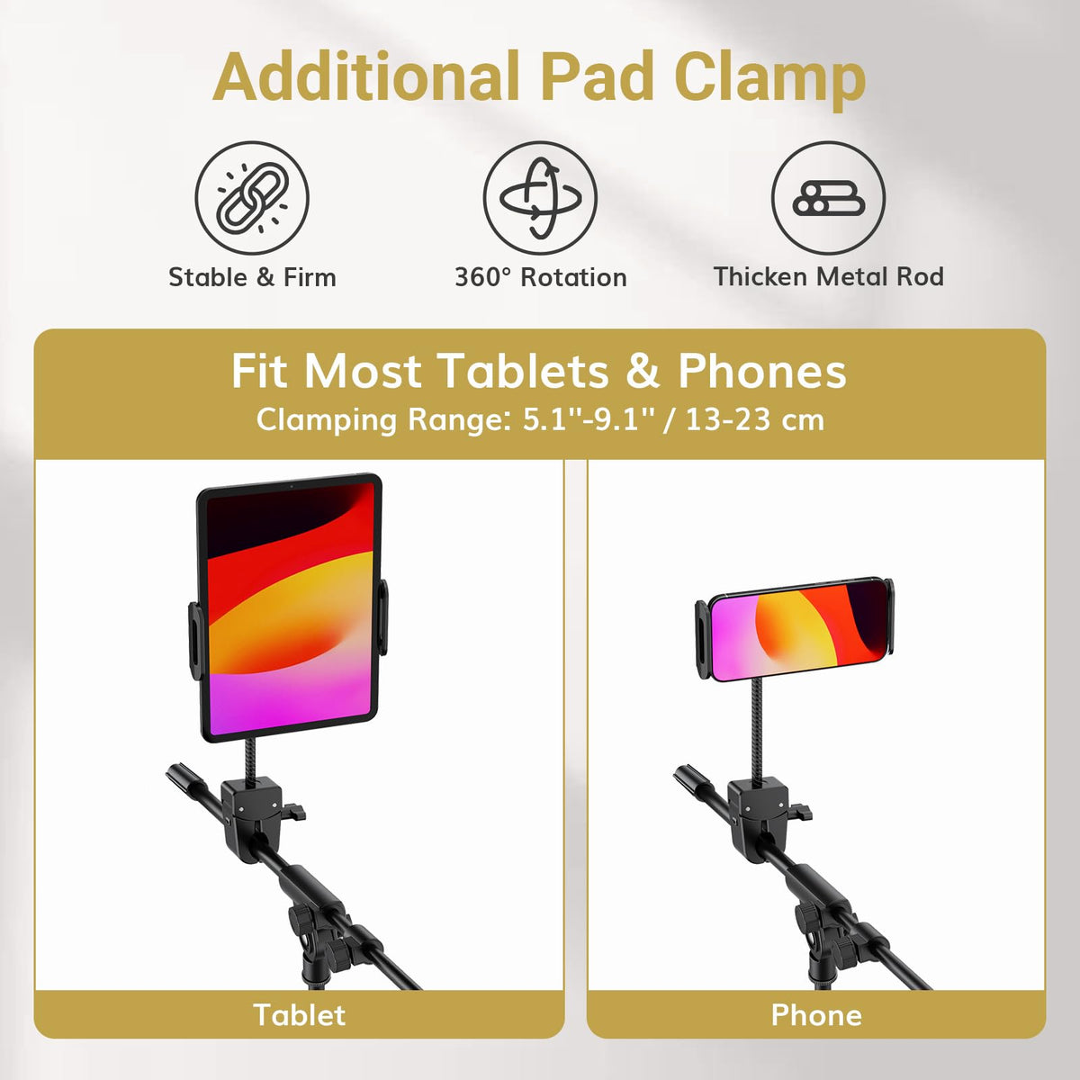 TONOR Microphone Stands Stand Tripod with Boom Arm & Tablet Holder Black DEMO
