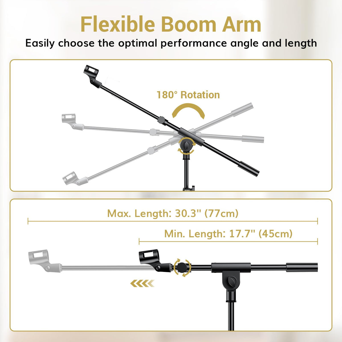 TONOR Microphone Stands Stand Tripod with Boom Arm & Tablet Holder Black DEMO