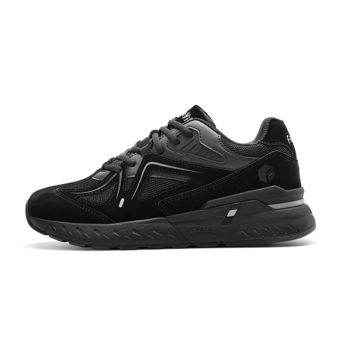 FitVille Walking Trainers with Arch Support - Jet Black Mens WIDE FIT US 14 NEW