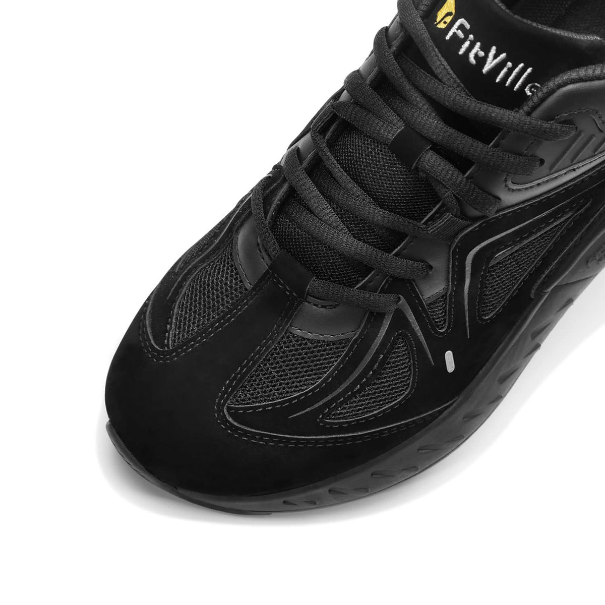 FitVille Walking Trainers with Arch Support - Jet Black Mens WIDE FIT US 14 NEW