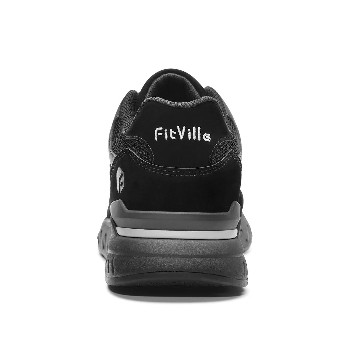 FitVille Walking Trainers with Arch Support - Jet Black Mens WIDE FIT US 14 NEW