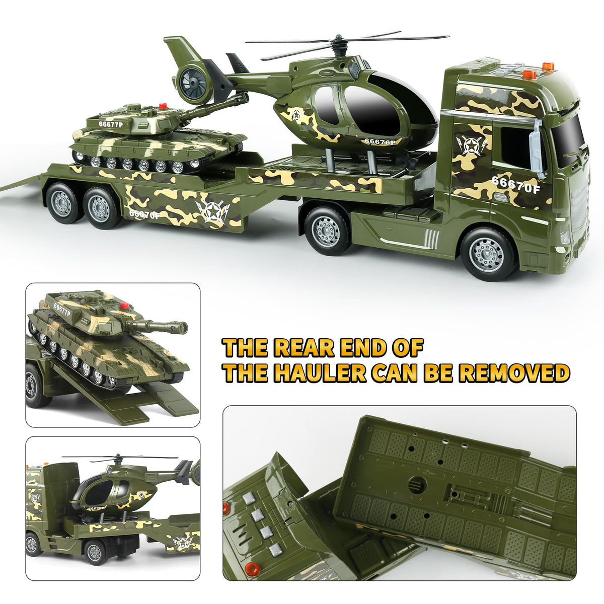 Jia Jia Toys Trucks Green Military Truck with Helicopter & Tank Playset NEW
