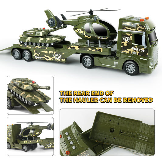 Jia Jia Toys Trucks Green Military Truck with Helicopter & Tank Playset NEW