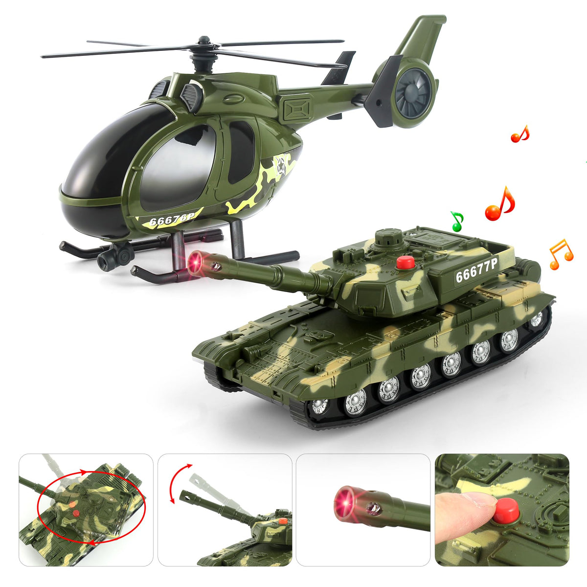 Jia Jia Toys Trucks Green Military Truck with Helicopter & Tank Playset NEW