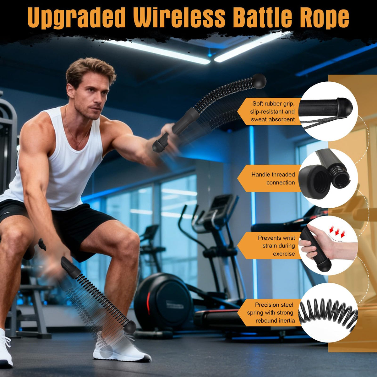 Hlayshing Weighted Ropeless Battle Ropes Black Pack of 2 & Storage Bag NEW