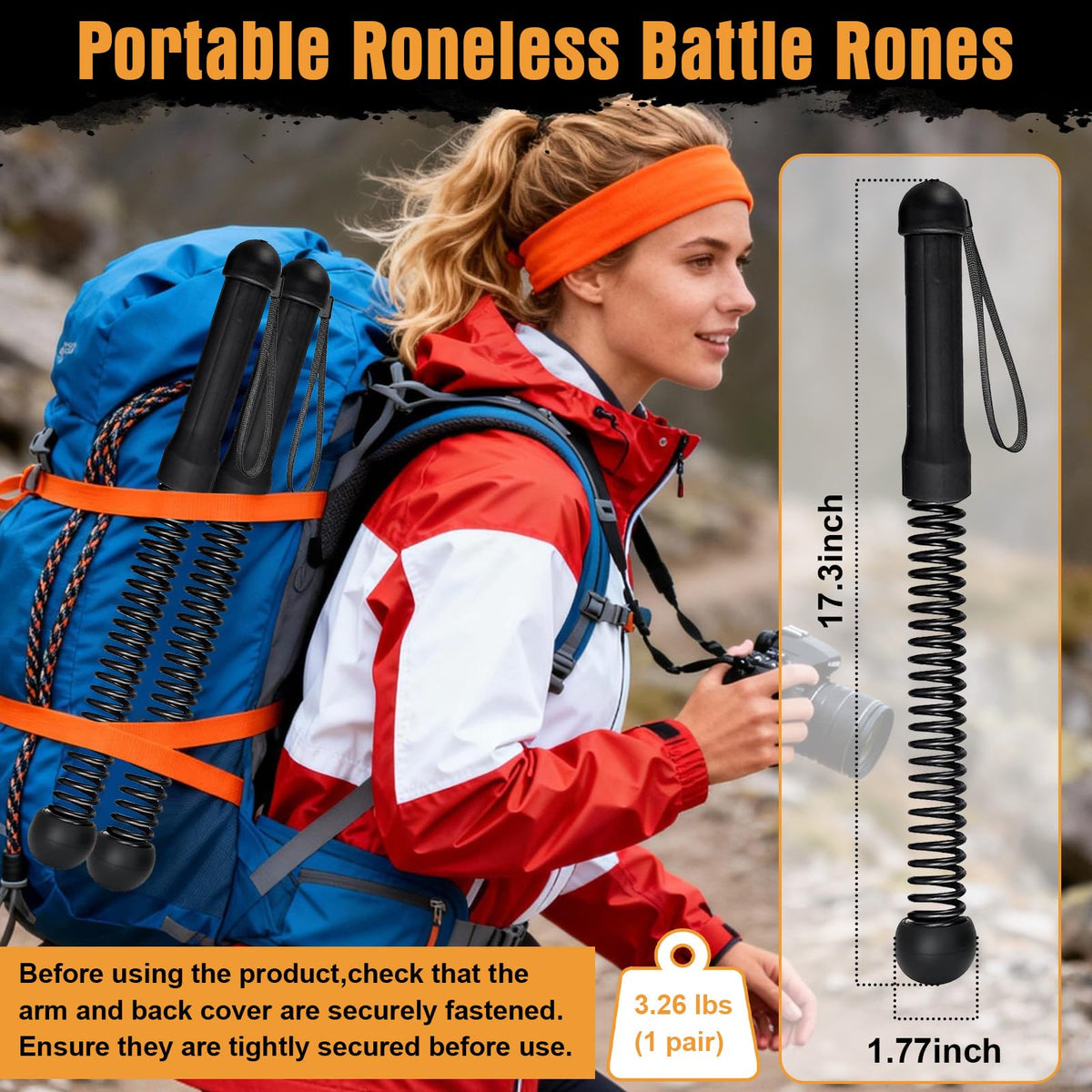 Hlayshing Weighted Ropeless Battle Ropes Black Pack of 2 & Storage Bag NEW