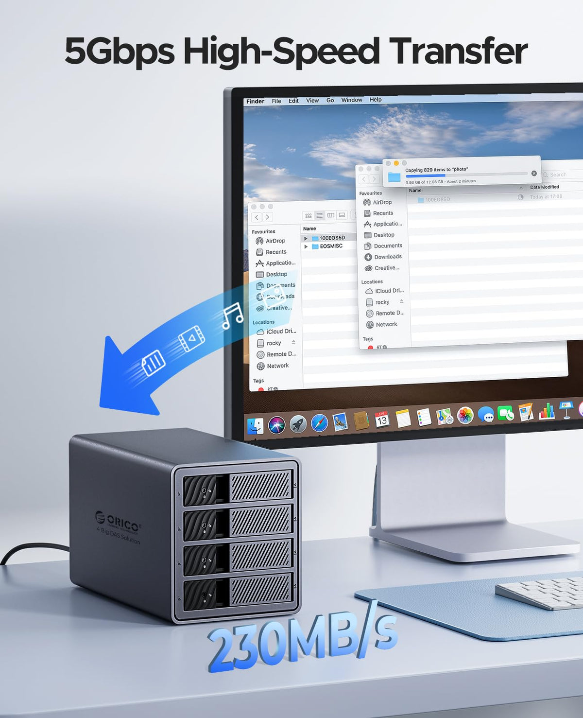 ORICO USB Enclosures 3.0 4 Bay Hard Drive Enclosure External Storage Space NEW