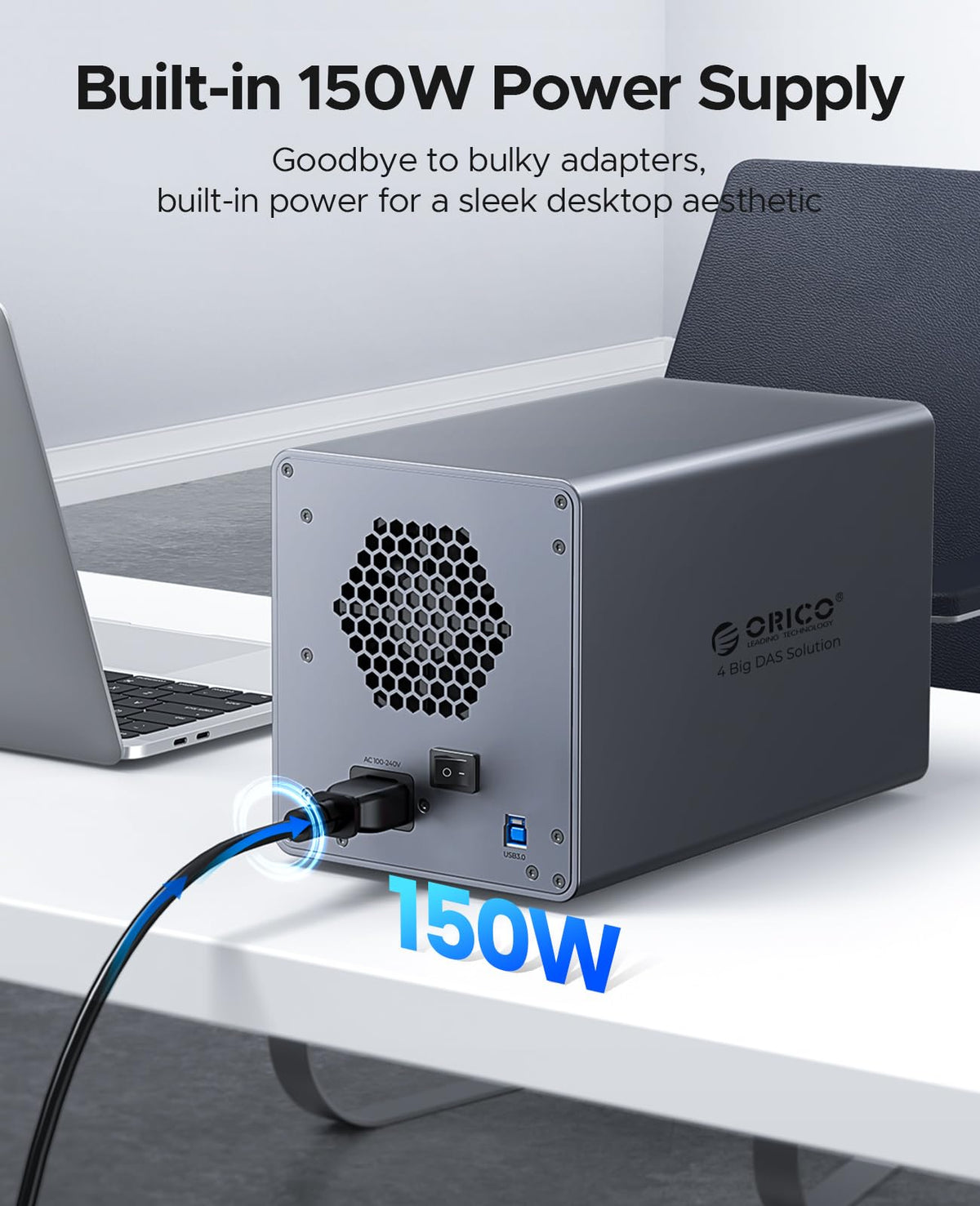 ORICO USB Enclosures 3.0 4 Bay Hard Drive Enclosure External Storage Space NEW