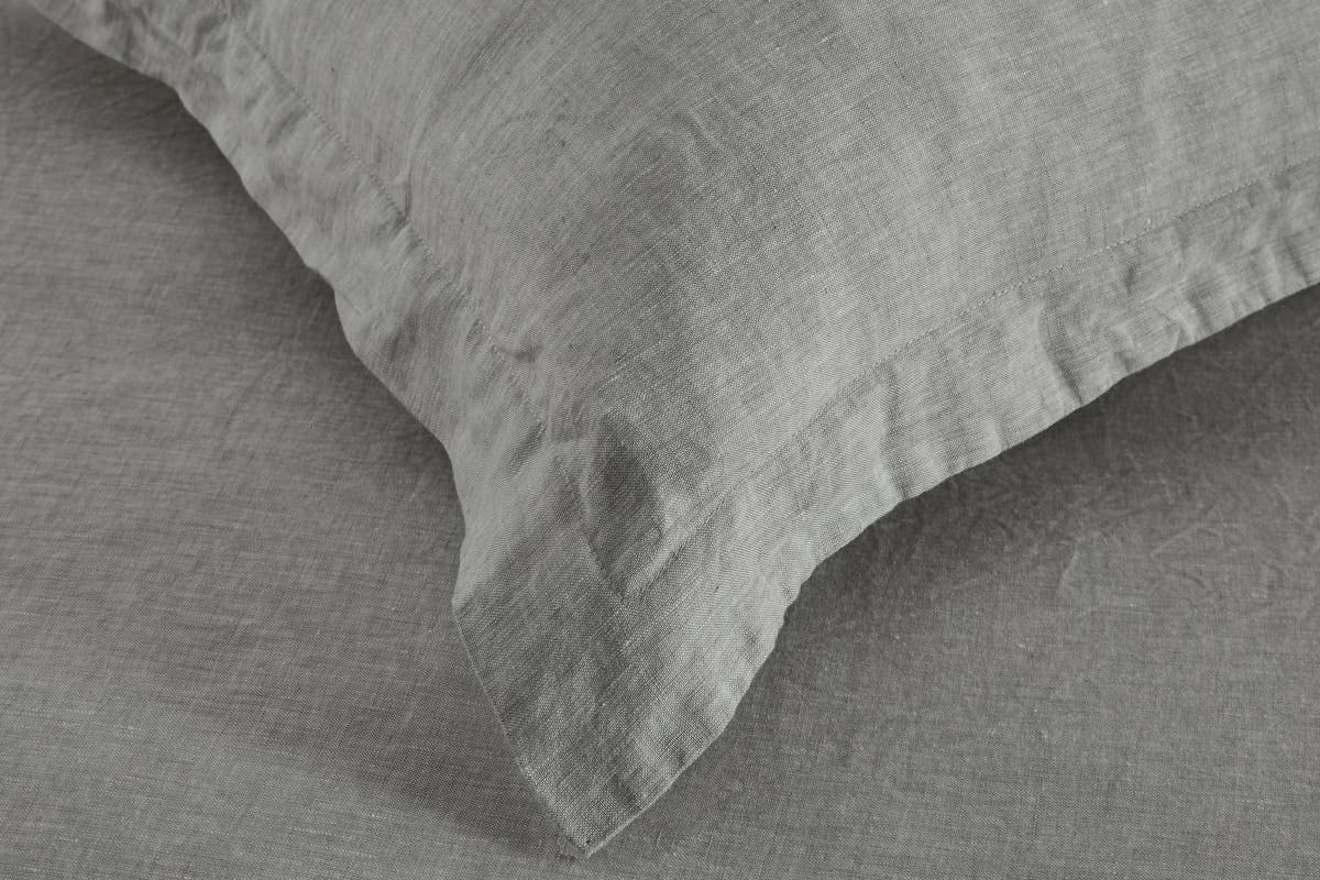 Matt Blatt Gabriel French Linen Chambray Duvet Cover - Grey KING Bed NEW