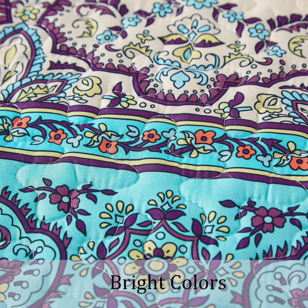 WONGS BEDDING Quilts Boho Coverlet Quilt King Size Blue Purple NEW