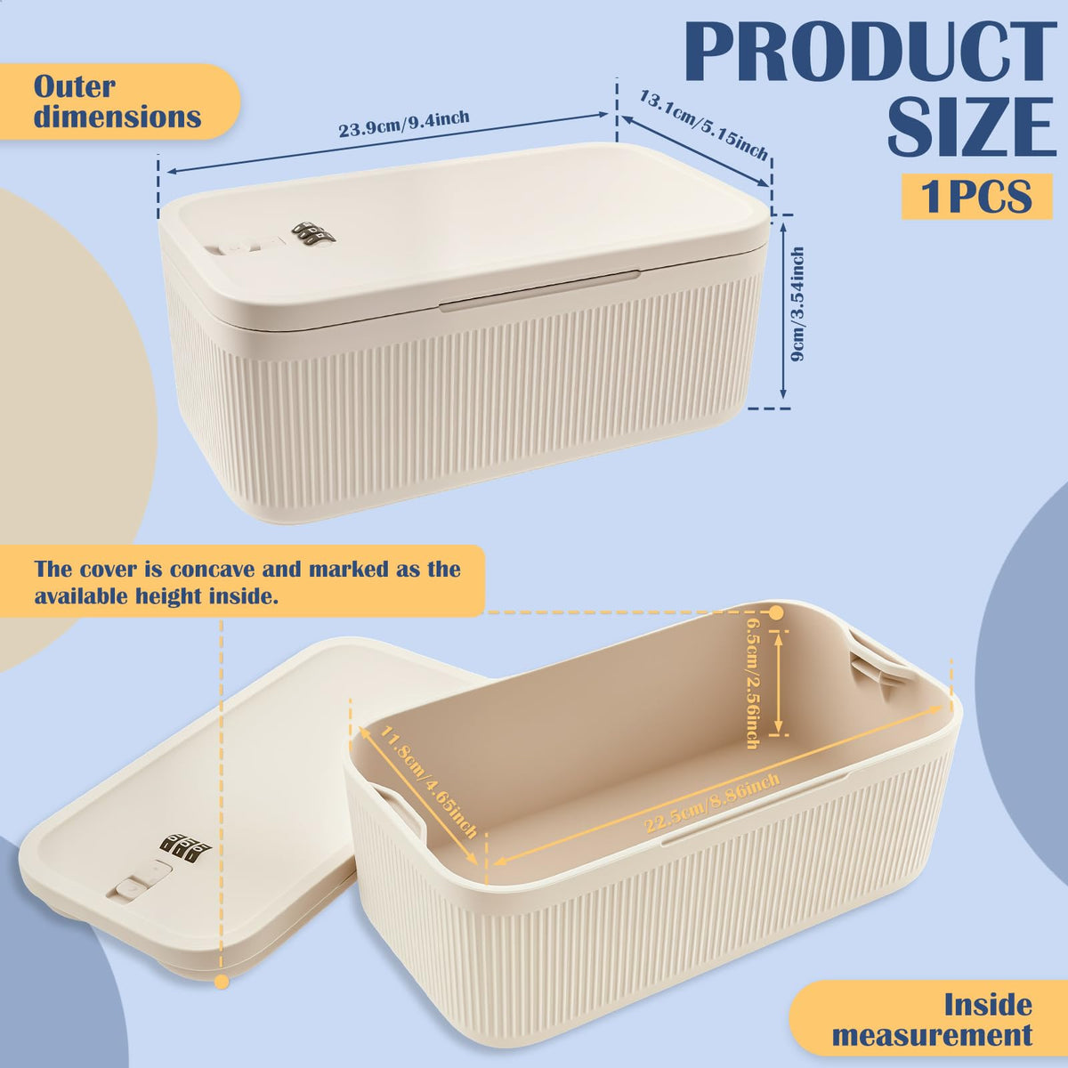 MFAUCAZB Lockable Medication Storage Box Safe - Beige DEMO