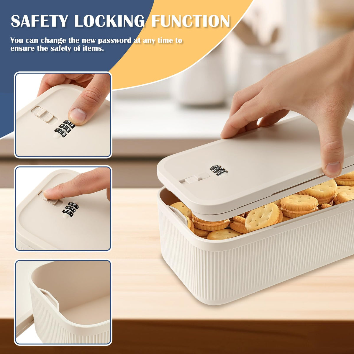 MFAUCAZB Lockable Medication Storage Box Safe - Beige DEMO