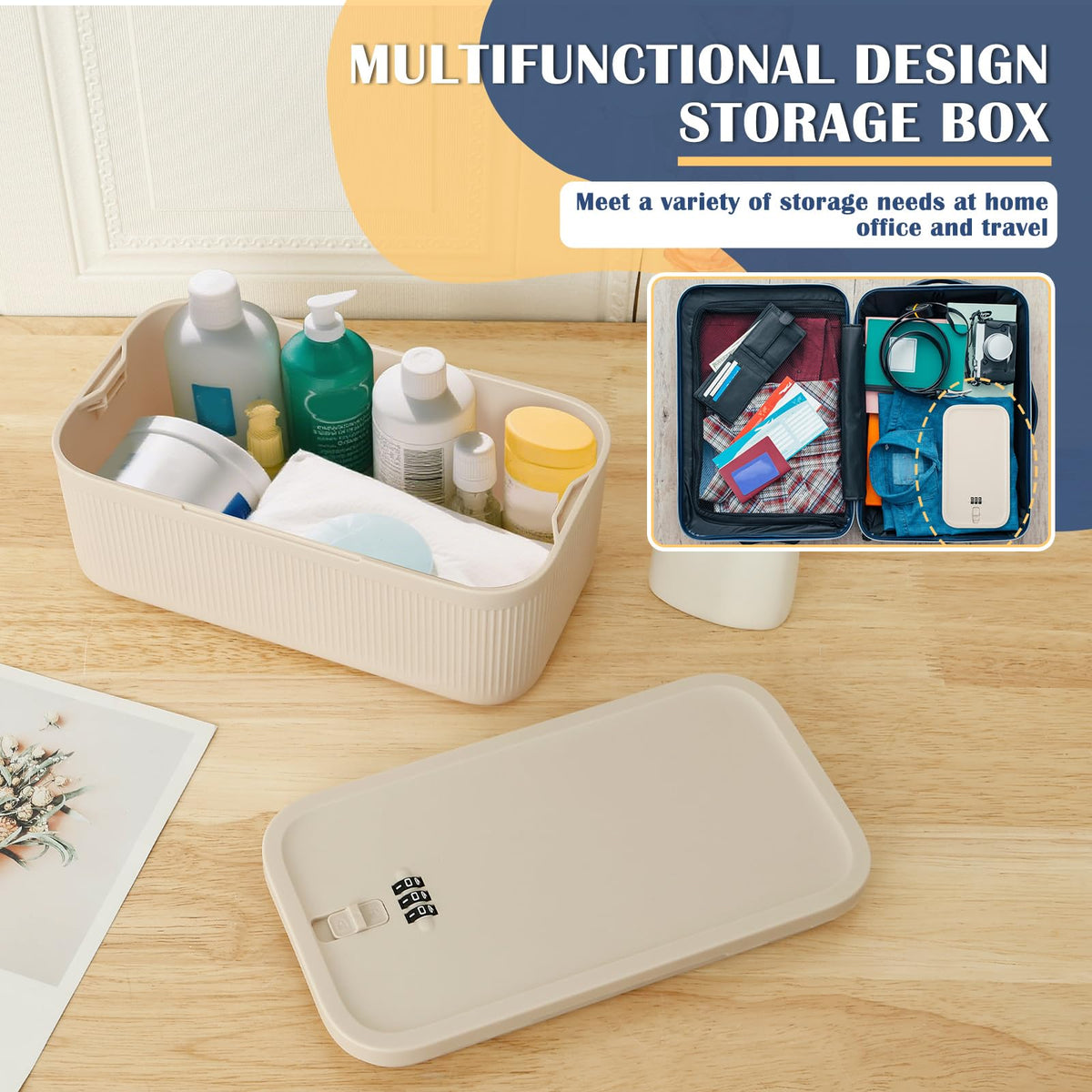 MFAUCAZB Lockable Medication Storage Box Safe - Beige DEMO