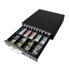 Beelta Black Heavy-Duty Cash Drawer Security Lock Box 16 Inch NEW