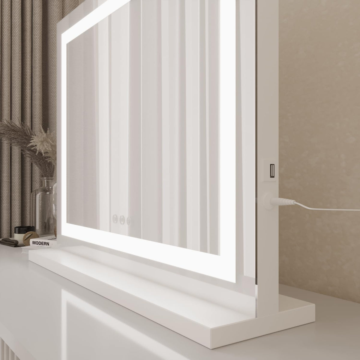 Crystalux LED Vanity Mirror Hollywood Style Makeup Silver DEMO